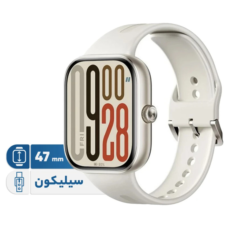 ساعت هوشمند شیائومی Redmi Watch 5 با قاب 47 میلیمتری آلومینیومی، نمایشگر 2.07 اینچ AMOLED با روشنایی 1500 نیت، پشتیبانی از 150 حالت ورزشی، حسگر اکسیژن خون و ضربان قلب، GPS چندگانه و قابلیت مکالمه بلوتوث